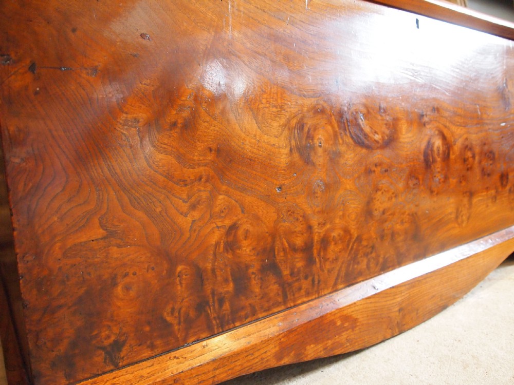 Rare George III Burr Elm trunk chest box c1800 View III