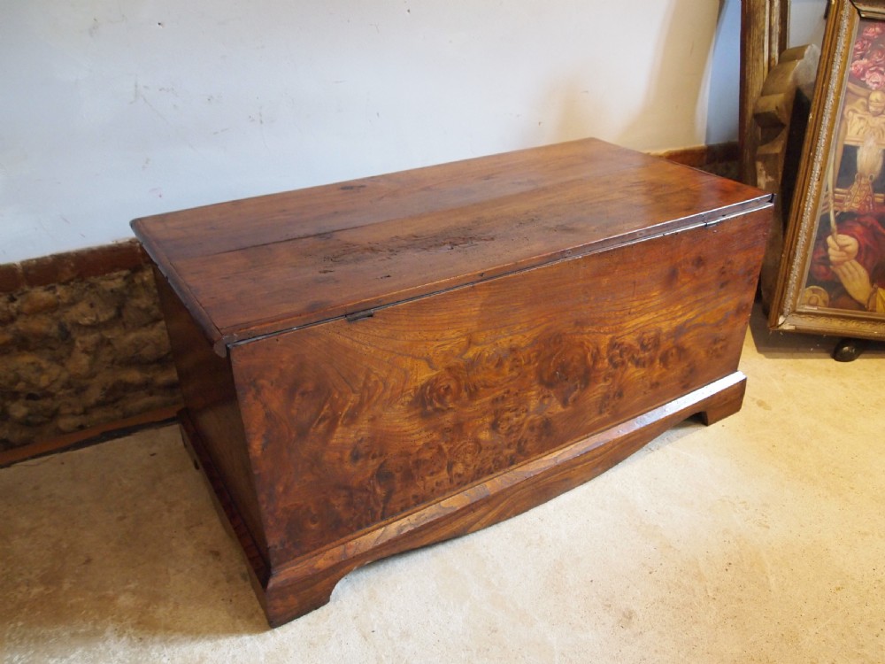 Rare George III Burr Elm trunk chest box c1800 View VII