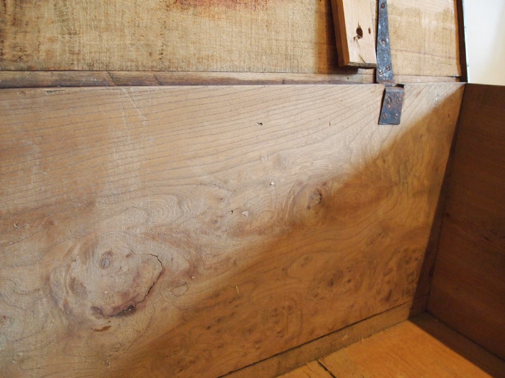 Rare George III Burr Elm trunk chest box c1800 View VIII