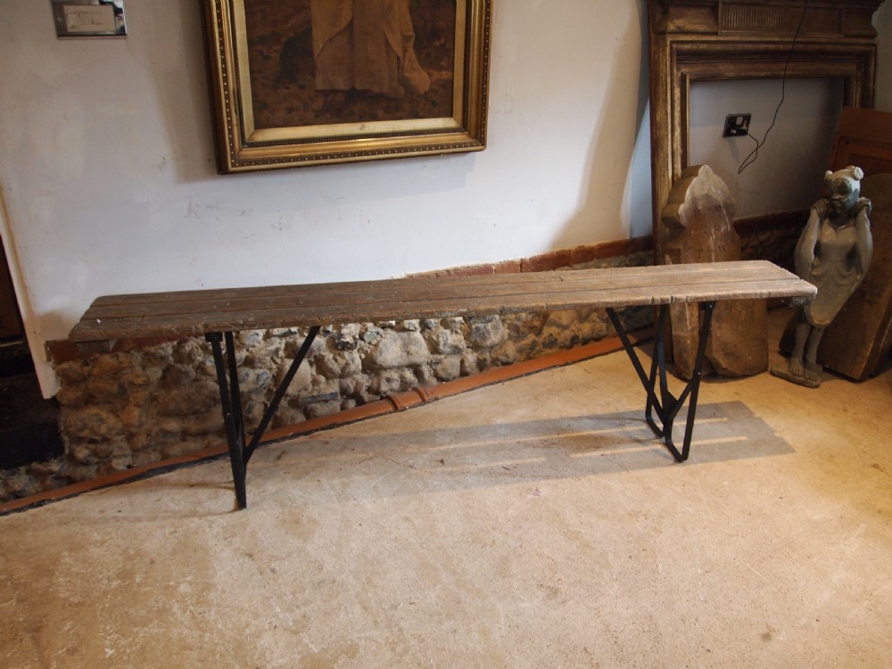 Bench settle pew folding French c1920