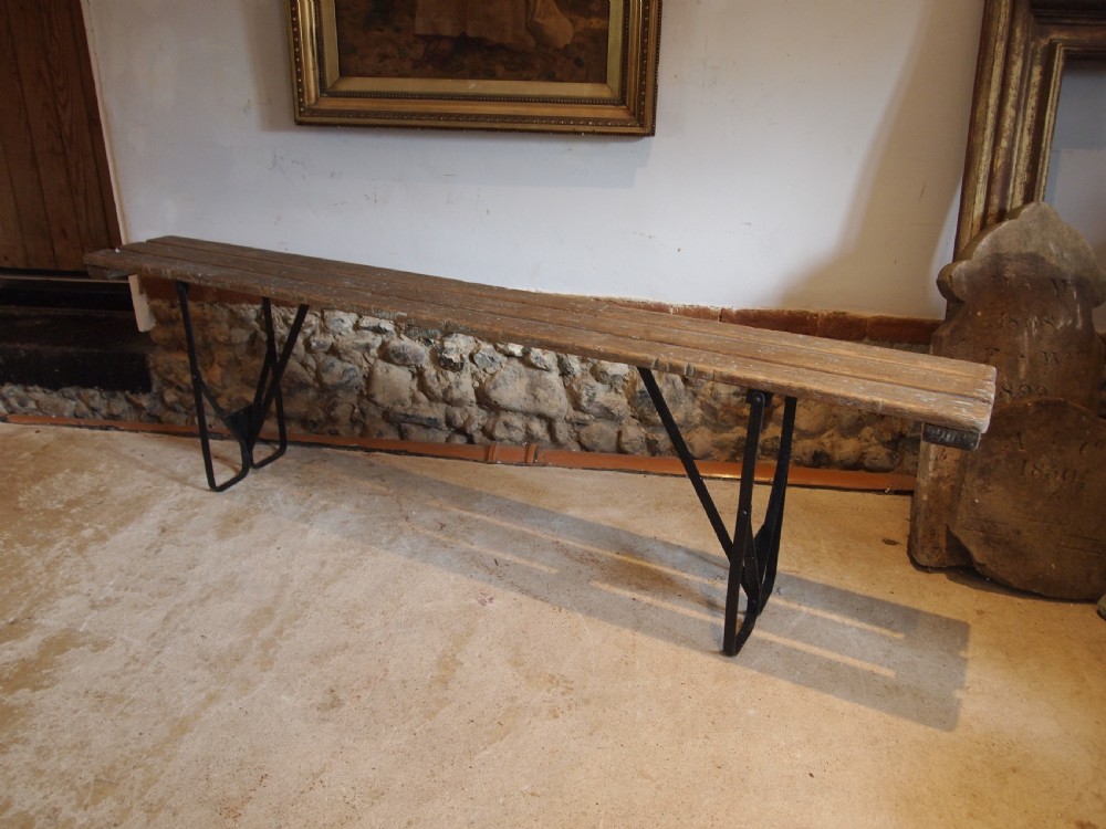 Bench settle pew folding French c1920 View II