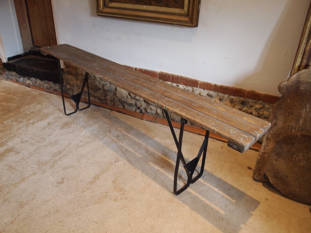 Bench settle pew folding French c1920 View IX