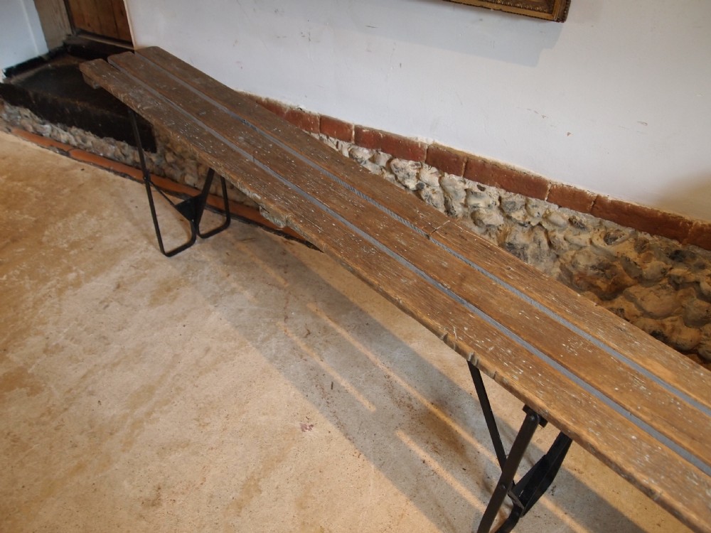 Bench settle pew folding French c1920 View X