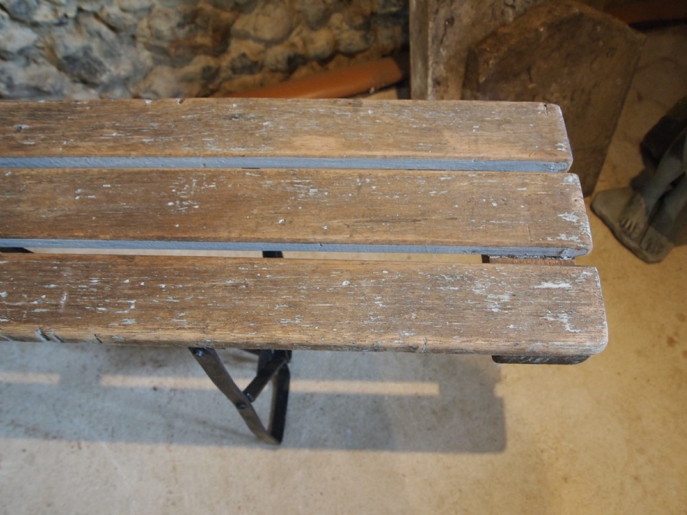 Bench settle pew folding French c1920 View XI
