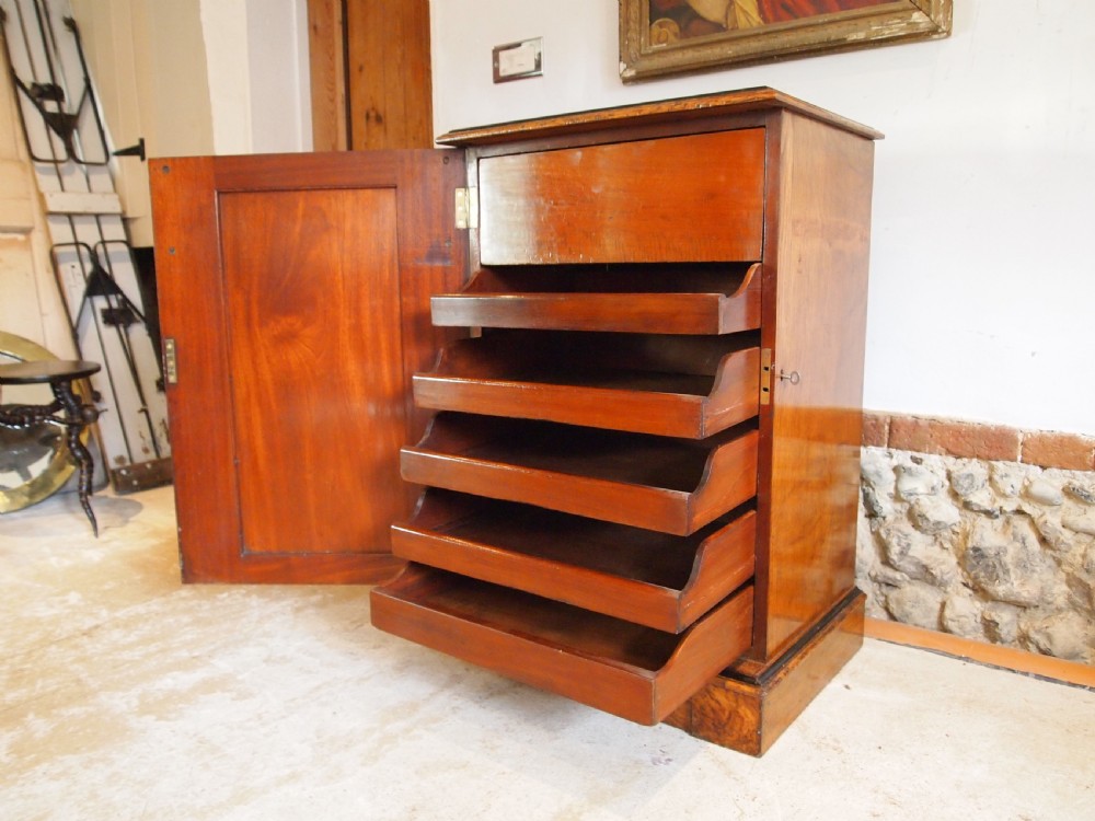 Cabinet rare burr Oak chest of drawers Victorian c1850 View V