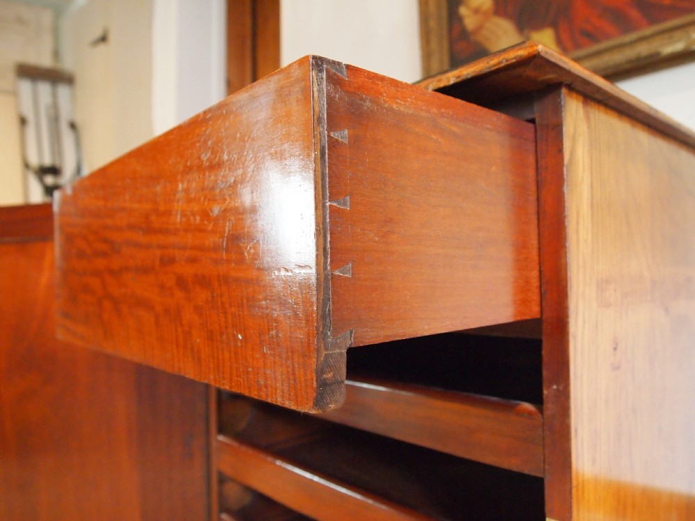 Cabinet rare burr Oak chest of drawers Victorian c1850 View X