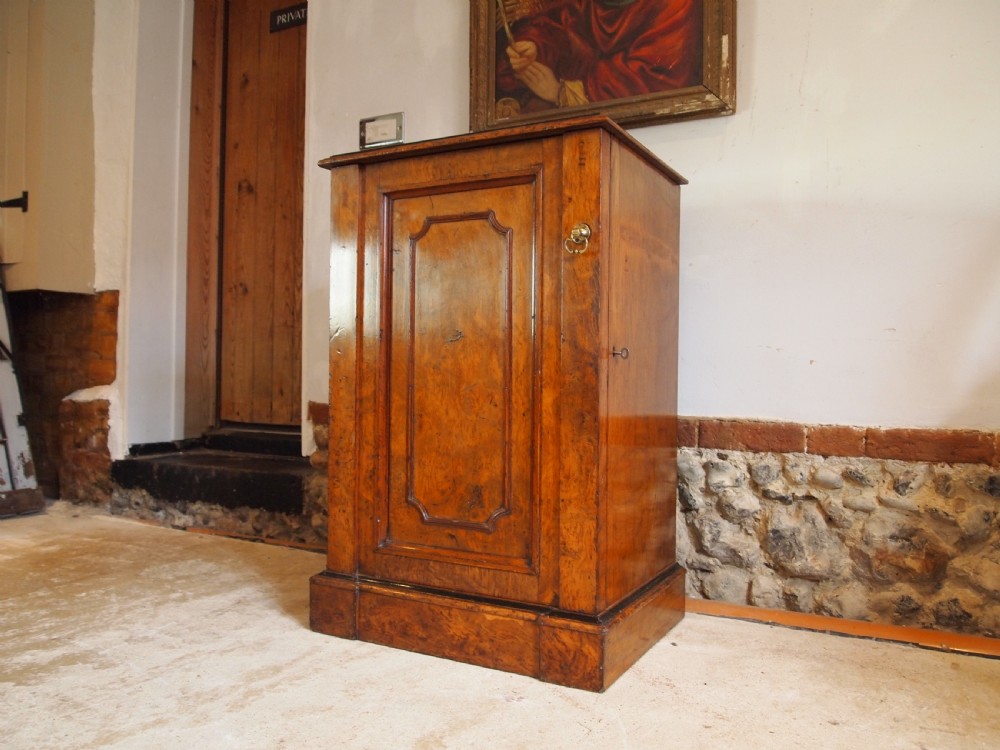 Cabinet rare burr Oak chest of drawers Victorian c1850 View XII