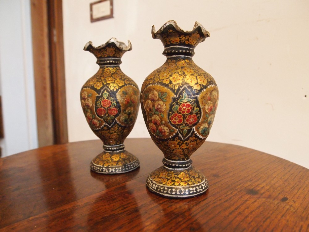 Vases fine pair of 19th century Kashmiri vases c1890