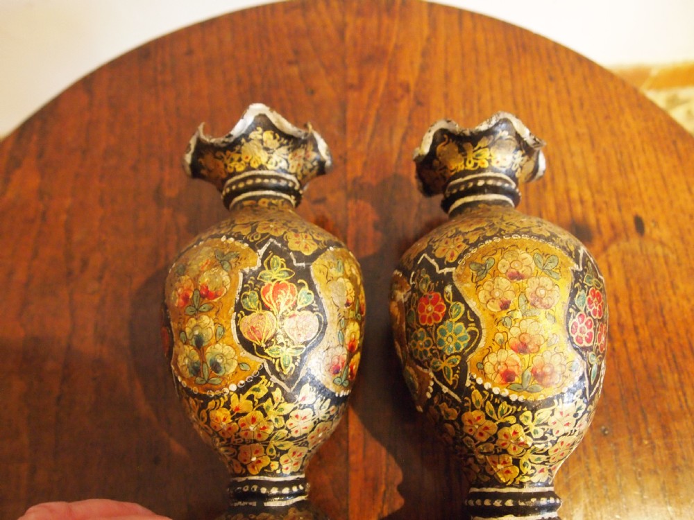 Vases fine pair of 19th century Kashmiri vases c1890 View III