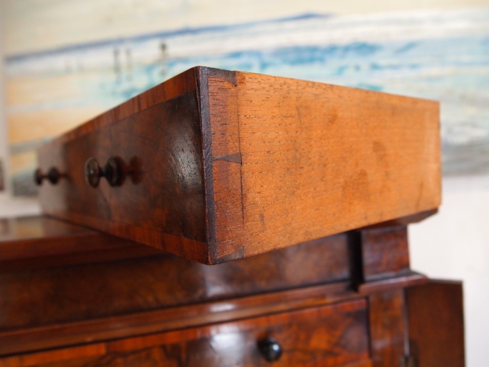 Rare miniature Walnut Wellington chest of collectors drawers c1870 View VII