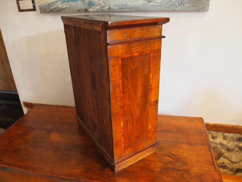Rare miniature Walnut Wellington chest of collectors drawers c1870 View VIII