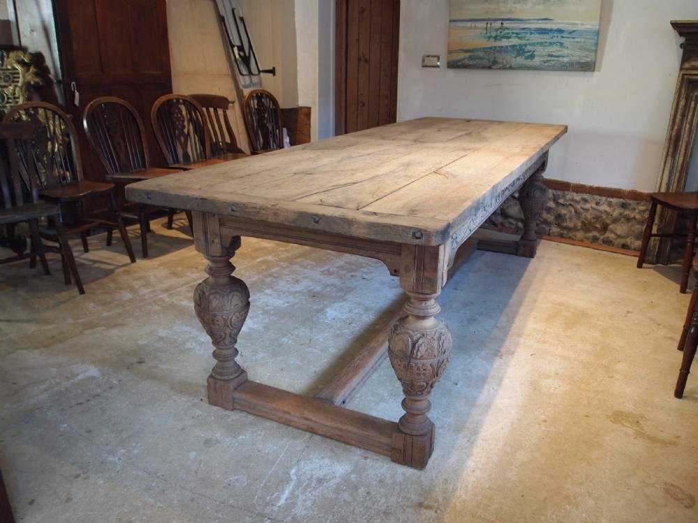 Table refectory Oak farmhouse dining seats 10 c1850