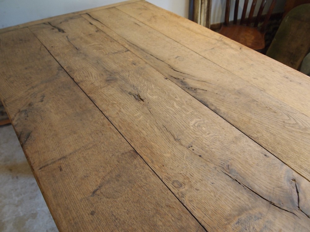 Table refectory Oak farmhouse dining seats 10 c1850 View IX