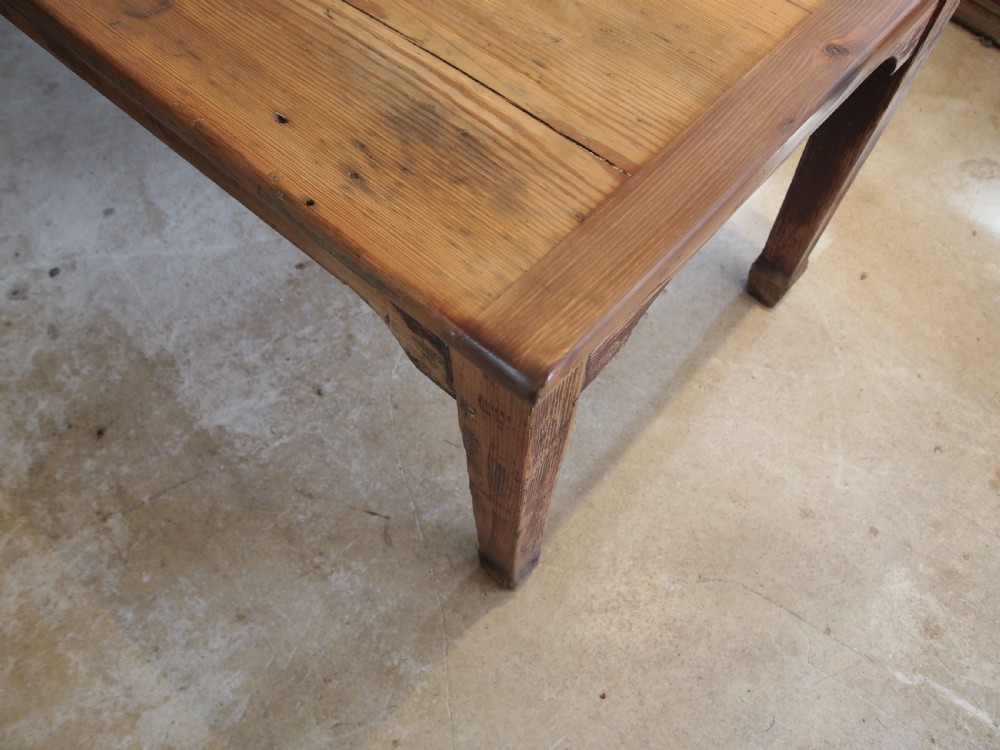 Table refectory farmhouse Victorian Pine rustic seats 8 c1880 View VI
