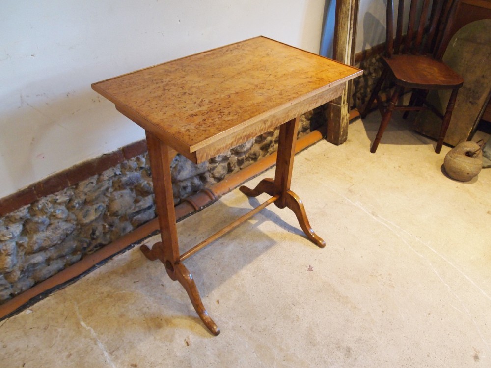 Table rare Swedish burr Birch side hall side console c1880