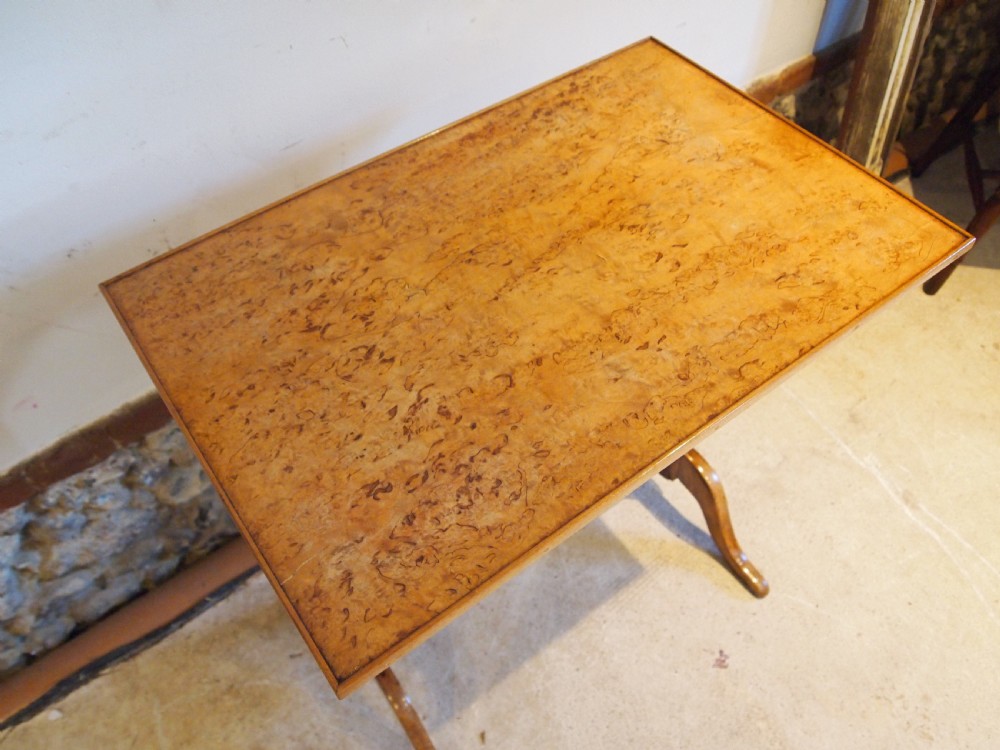 Table rare Swedish burr Birch side hall side console c1880 View II