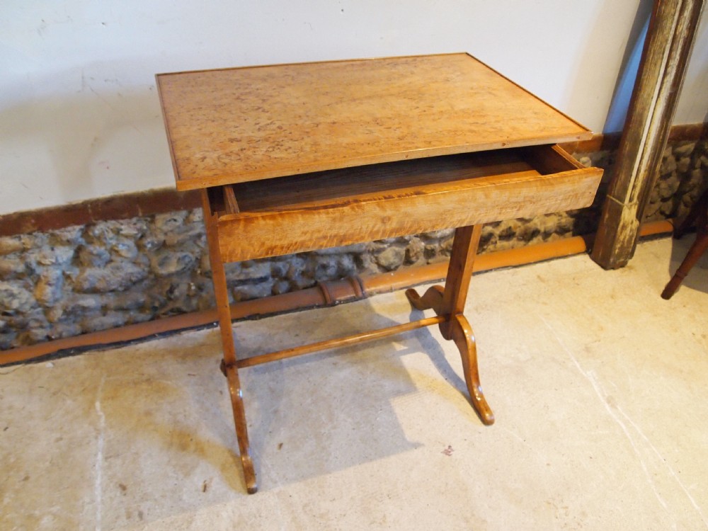 Table rare Swedish burr Birch side hall side console c1880 View III