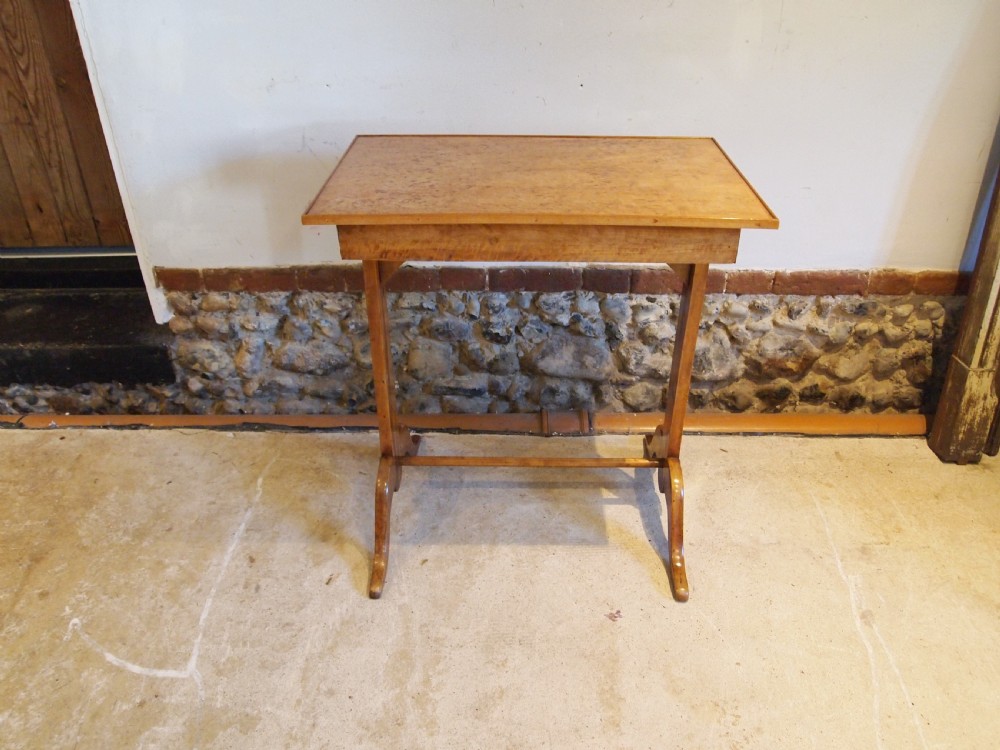 Table rare Swedish burr Birch side hall side console c1880 View IX
