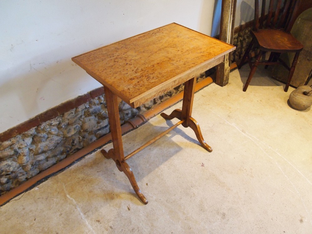 Table rare Swedish burr Birch side hall side console c1880 View X