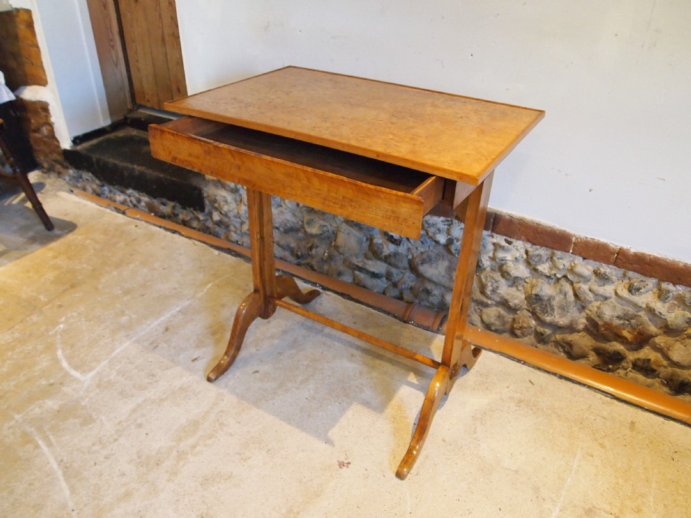 Table rare Swedish burr Birch side hall side console c1880 View XI