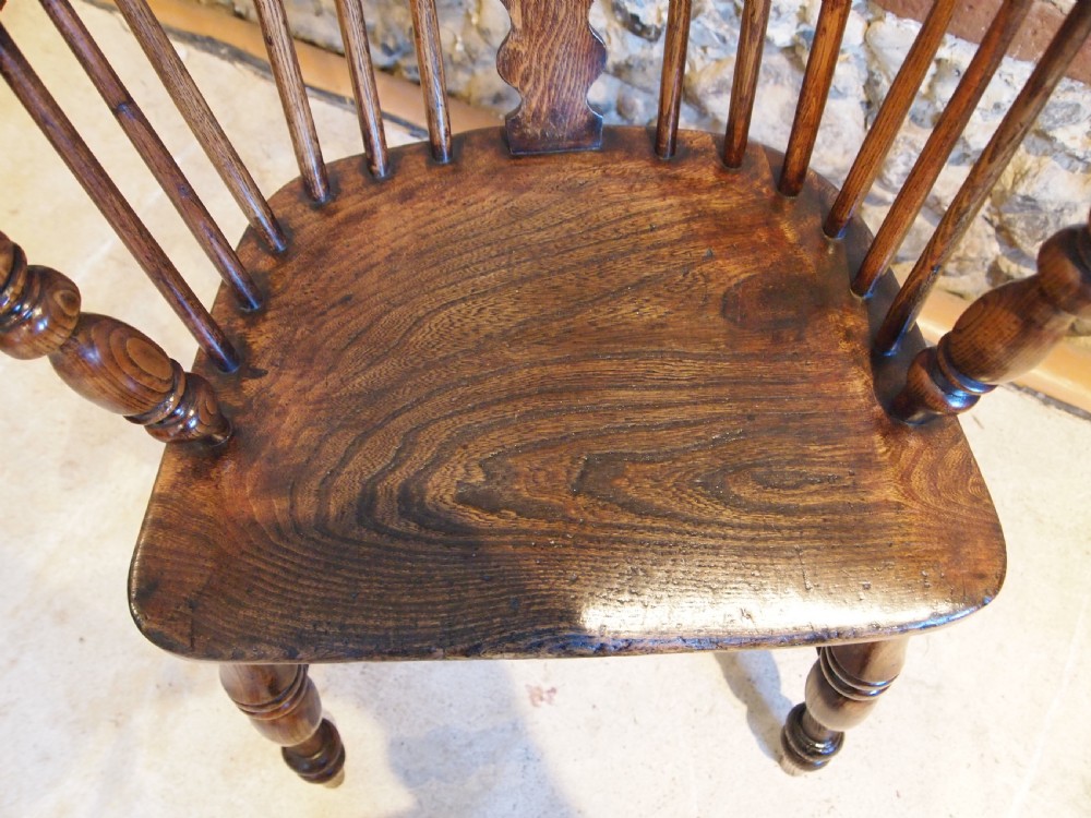 Chair Windsor high back Victorian Ash Elm c1840 View III