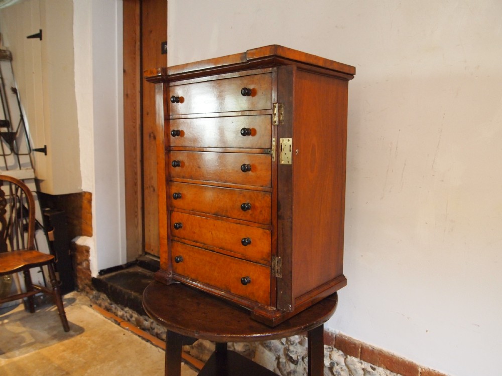 Chest of drawers rare collectors Wellington chest birds eye Maple c1900 View II