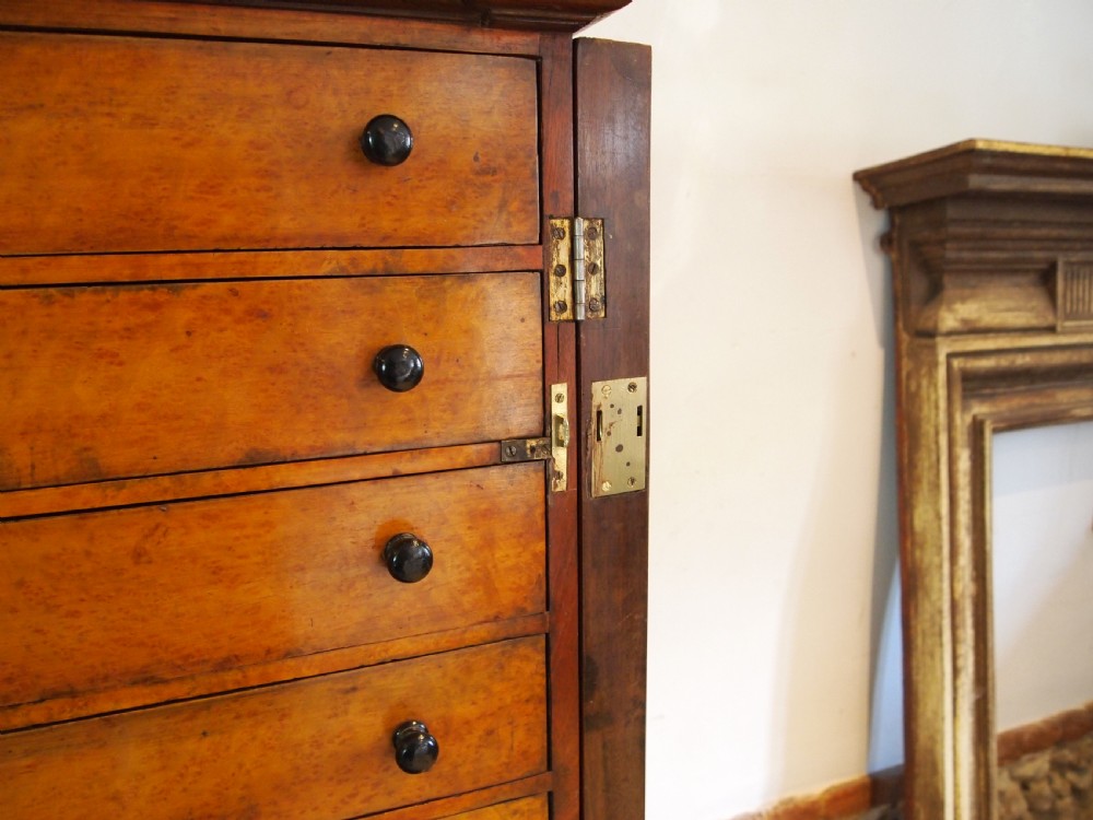 Chest of drawers rare collectors Wellington chest birds eye Maple c1900 View VI