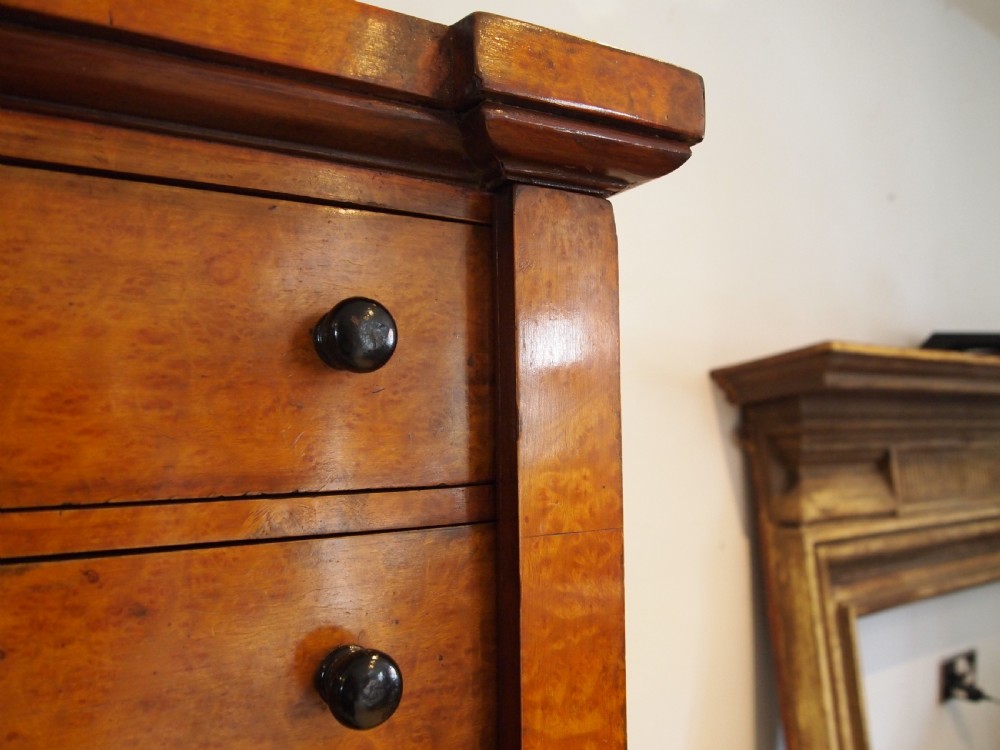 Chest of drawers rare collectors Wellington chest birds eye Maple c1900 View X