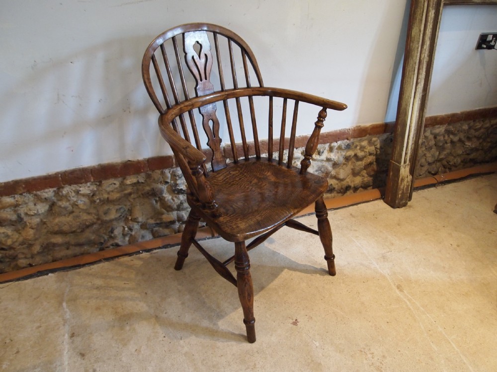 Chair stunning early Victorian Windsor Ash and burr Elm c1840
