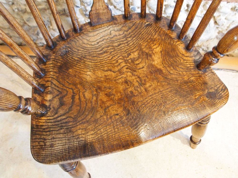 Chair stunning early Victorian Windsor Ash and burr Elm c1840 View VII