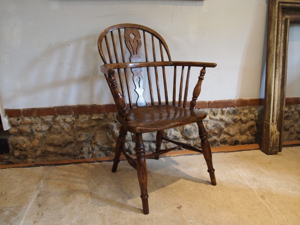 Chair stunning early Victorian Windsor Ash and burr Elm c1840 View X
