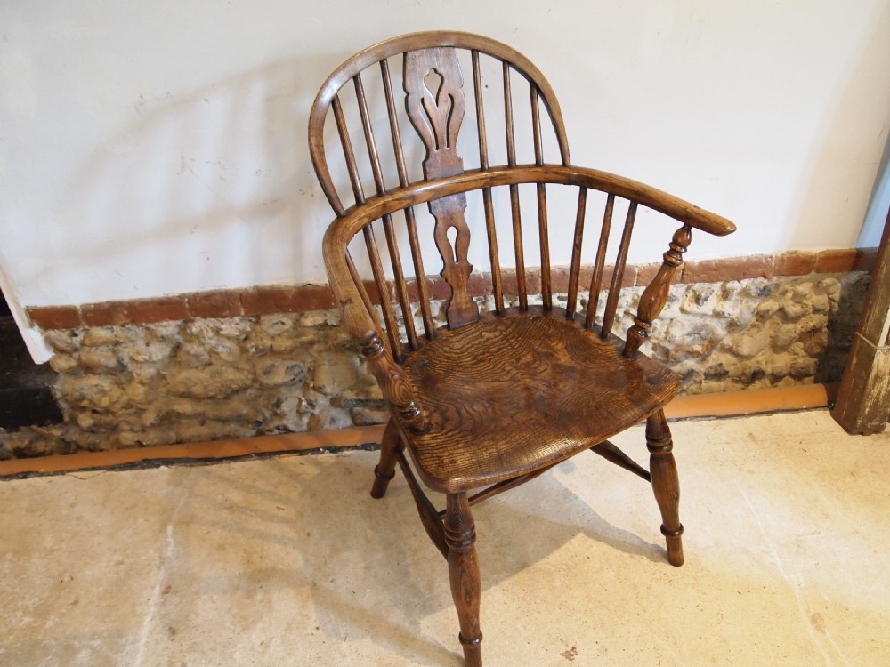 Chair stunning early Victorian Windsor Ash and burr Elm c1840 View XI