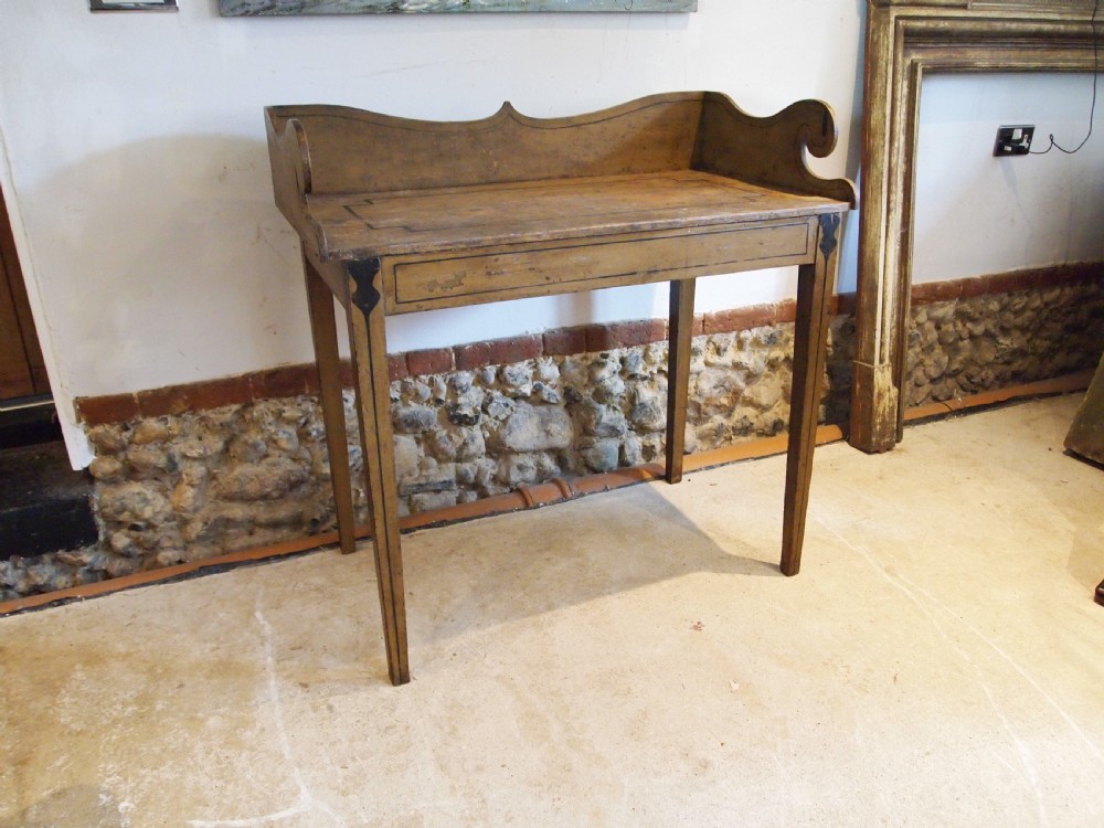 Table rare Regency George IV original paint side hall lamp writing c1820 View XI