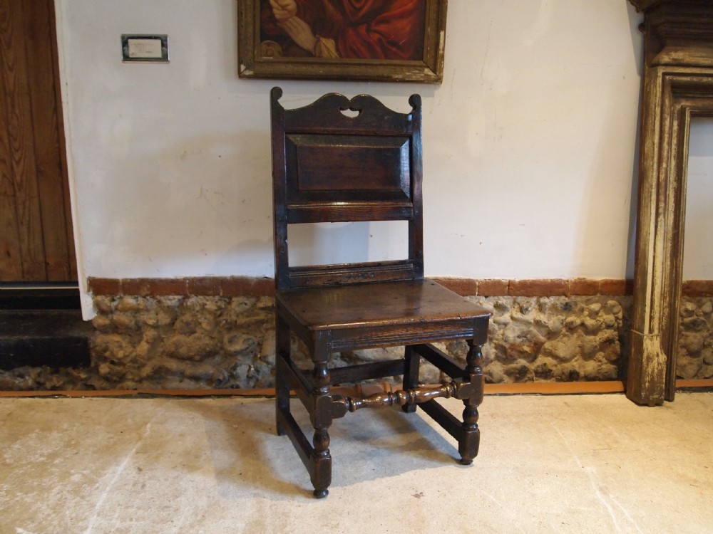 Chair fine example Charles II Oak Yorkshire c1680