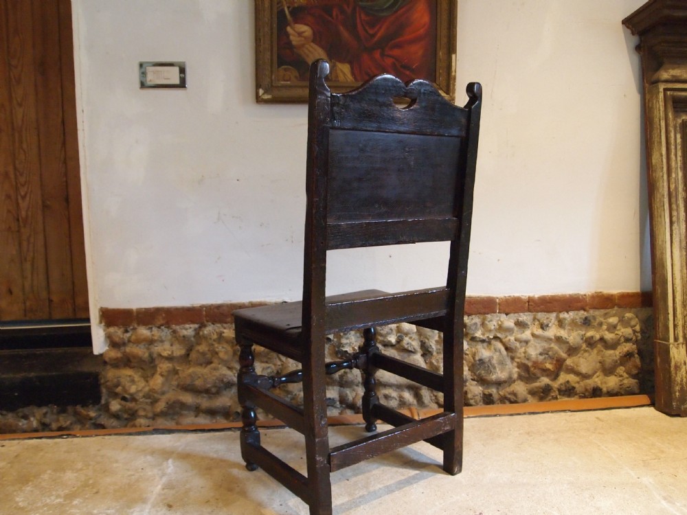 Chair fine example Charles II Oak Yorkshire c1680 View IX