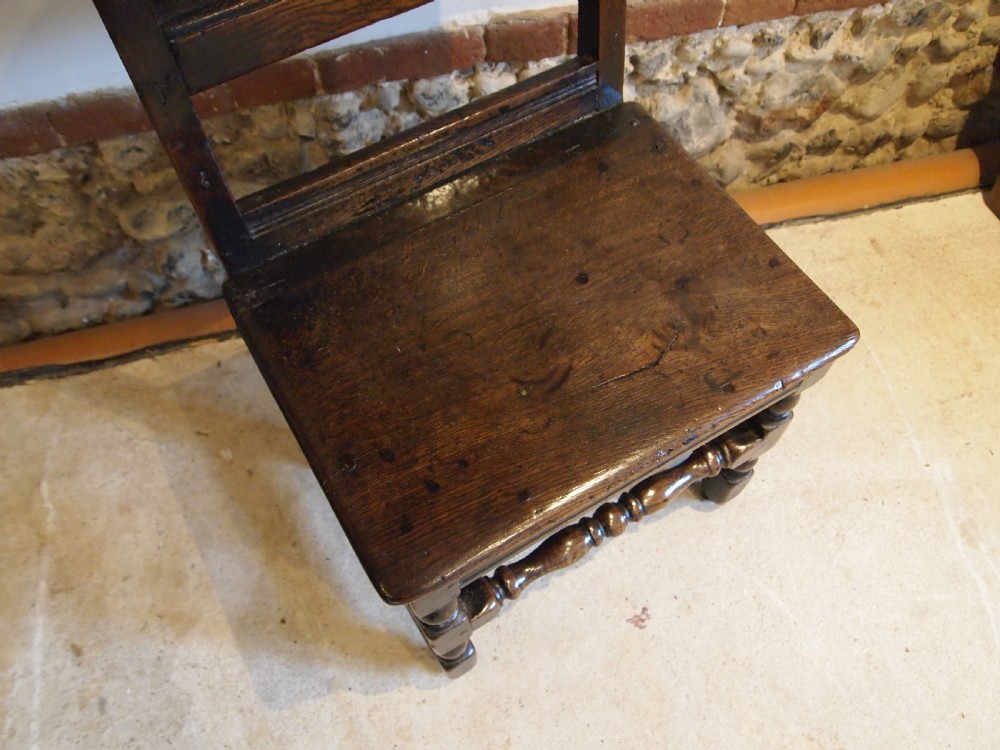 Chair fine example Charles II Oak Yorkshire c1680 View X