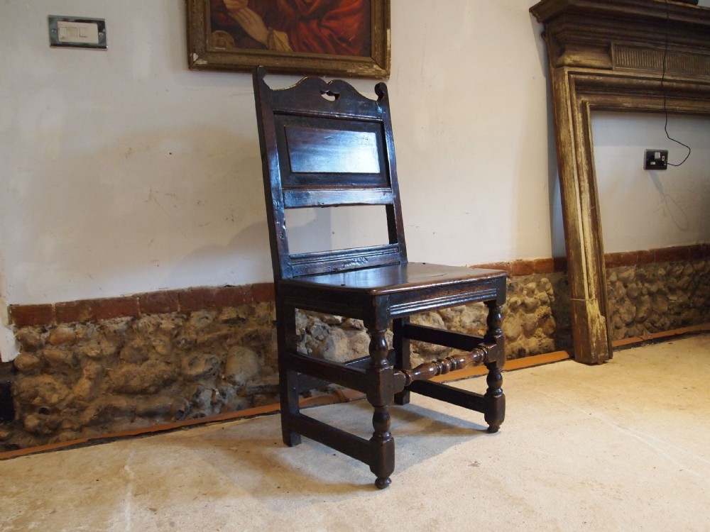 Chair fine example Charles II Oak Yorkshire c1680 View XIV