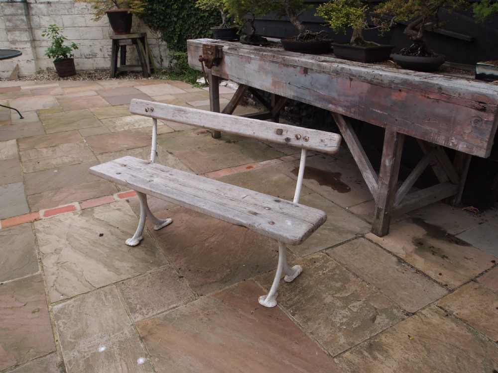 Bench garden Victorian cast Iron original timbers c1890 View III
