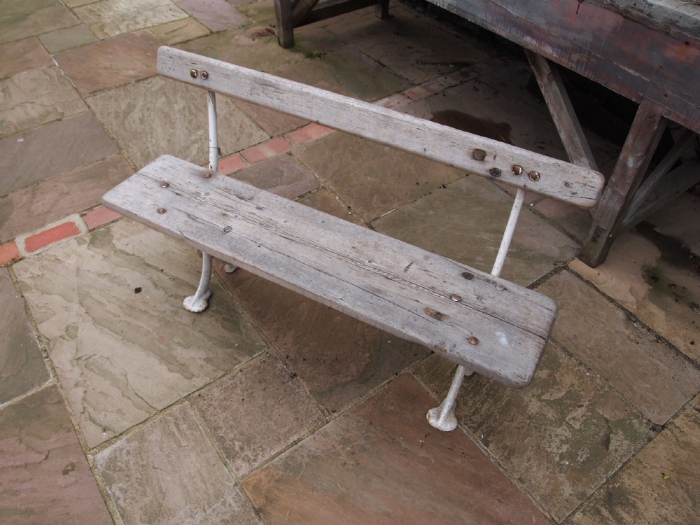 Bench garden Victorian cast Iron original timbers c1890 View IV
