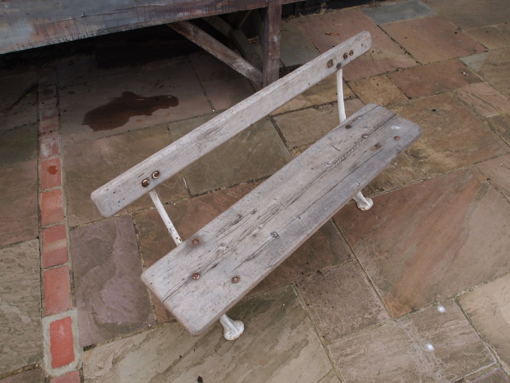 Bench garden Victorian cast Iron original timbers c1890 View VI