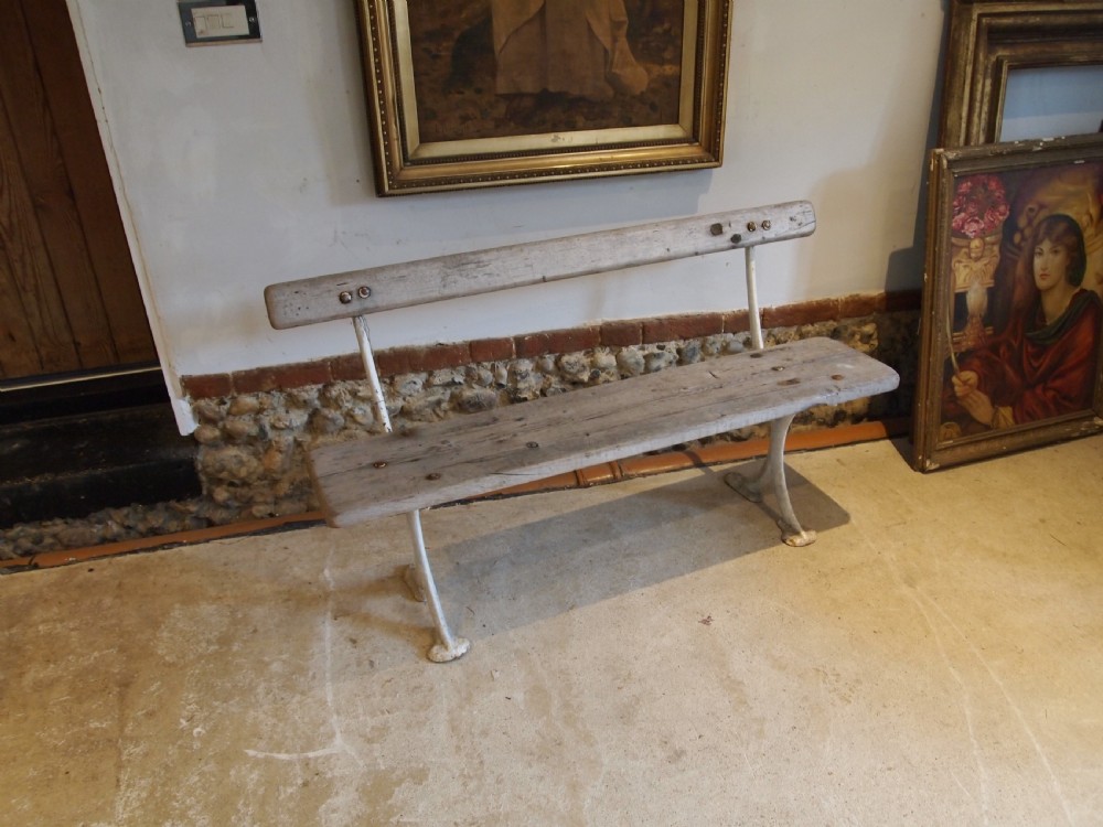 Bench garden Victorian cast Iron original timbers c1890 View VII