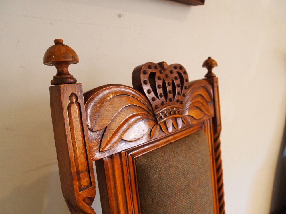 Chair stunning Scottish Arts and Crafts Oak c1880 View III
