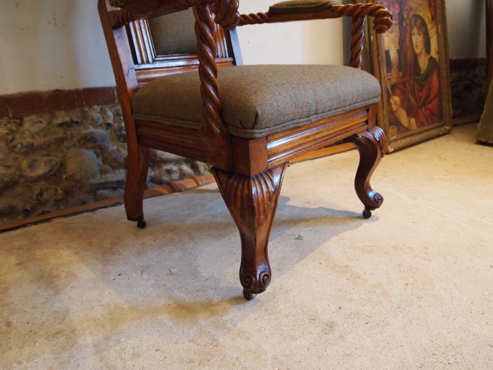 Chair stunning Scottish Arts and Crafts Oak c1880 View IX