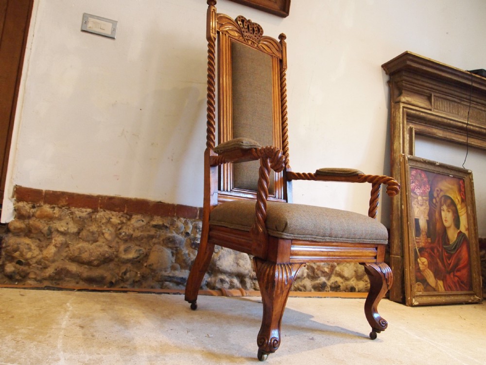 Chair stunning Scottish Arts and Crafts Oak c1880 View XI