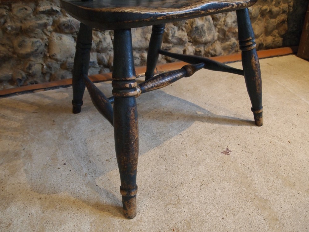 Chair rare low back Windsor armchair original paint c1840 View III