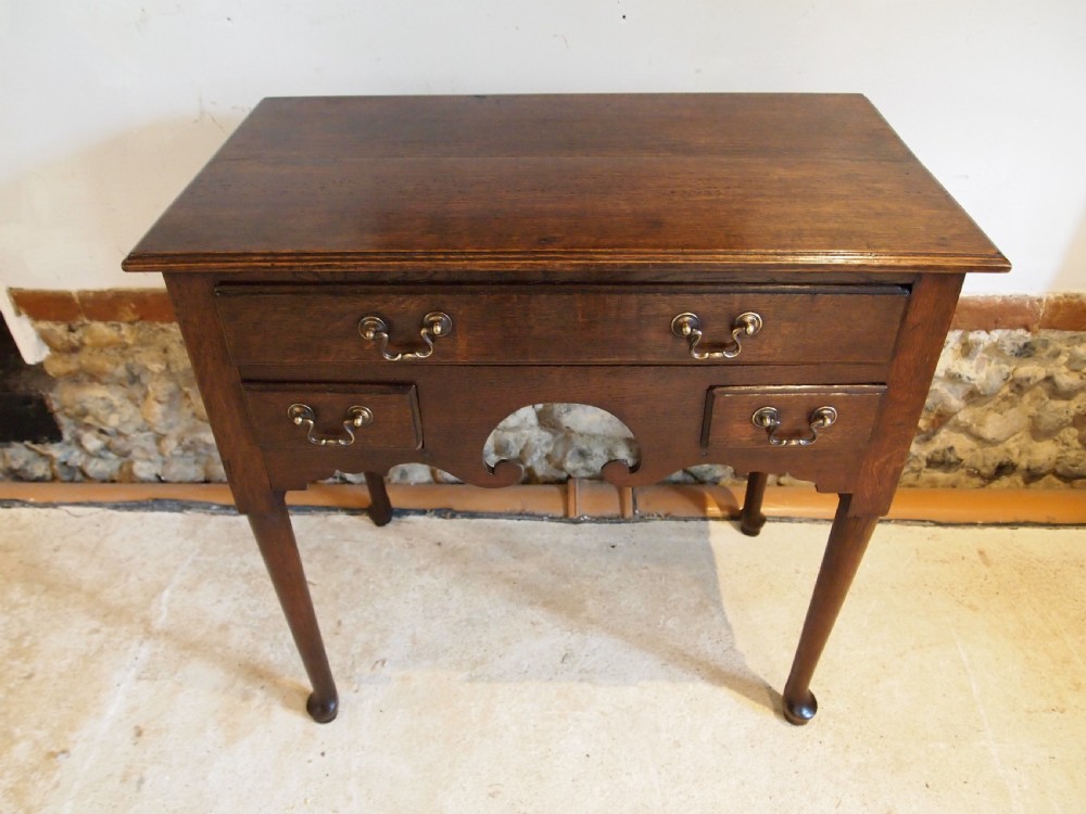 Table lowboy side hall George III Oak c1780 View X