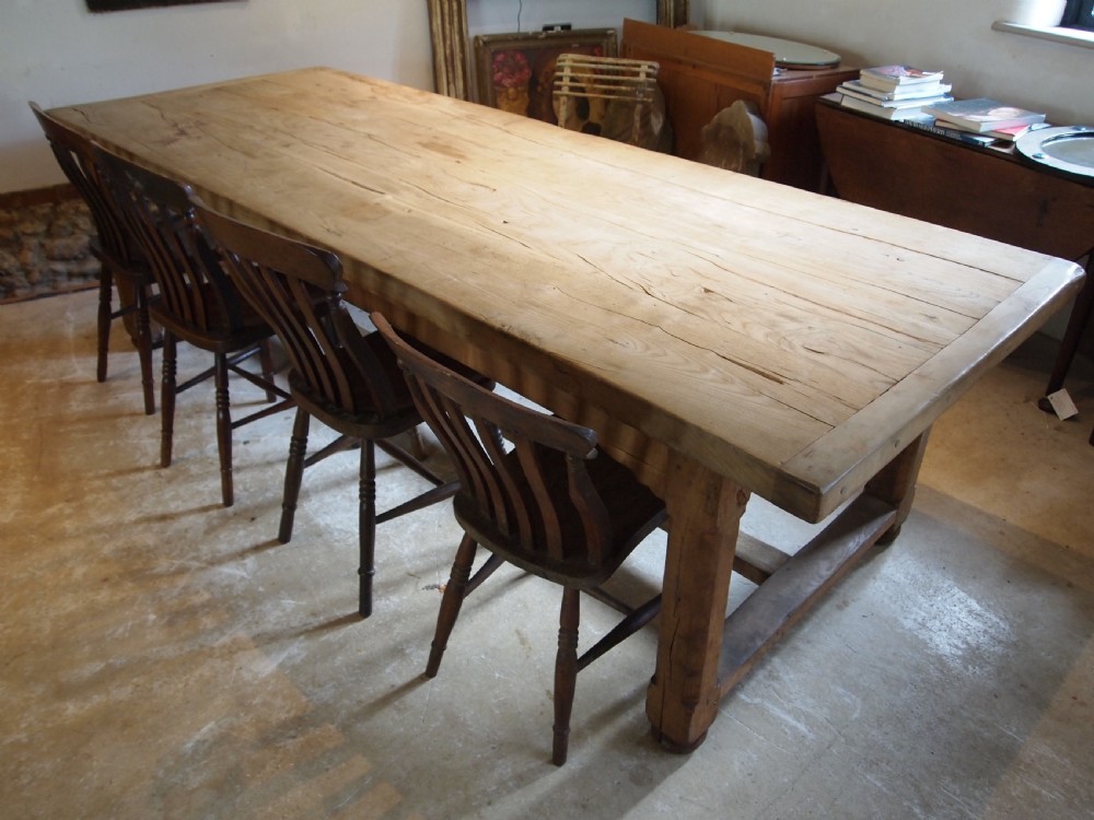Table refectory French Oak seats 10 farmhouse dining c1900 View IV