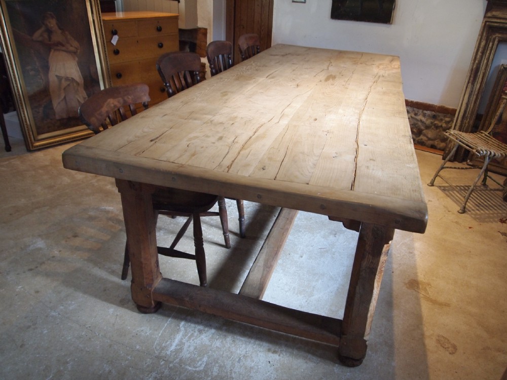Table refectory French Oak seats 10 farmhouse dining c1900 View IX