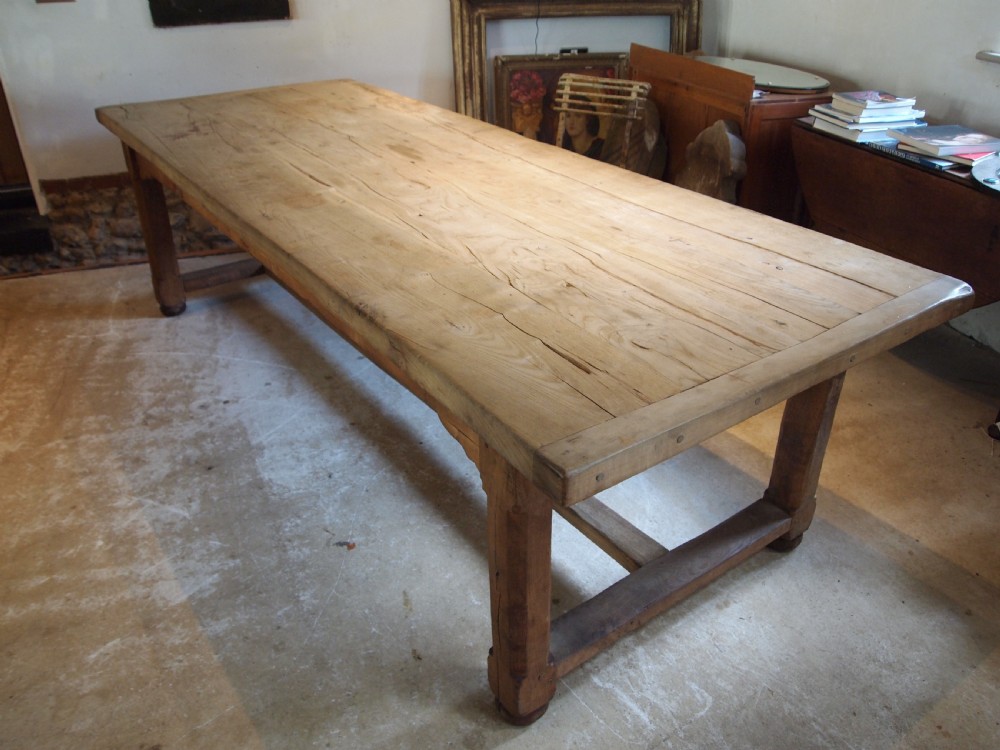Table refectory French Oak seats 10 farmhouse dining c1900 View X