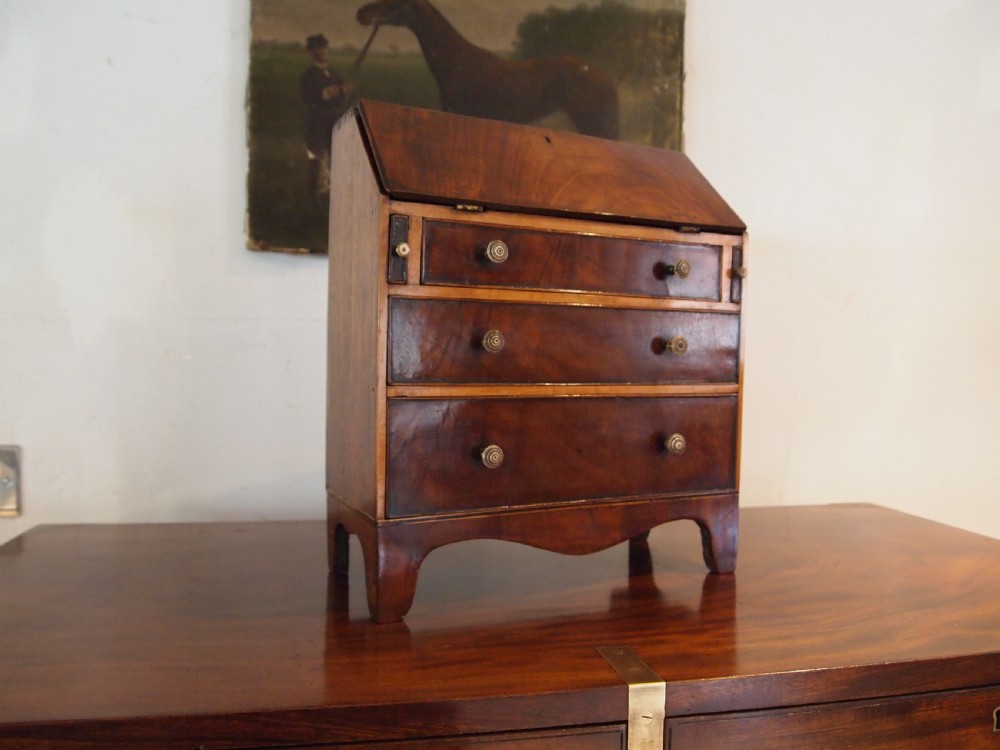 Bureau rare miniature George III Mahogany apprentice c1790 View V